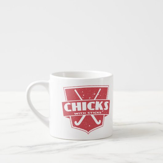 Tasse Expresso Poussins De Hockey Sur Terrain Avec Bâtons (Gauche)