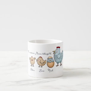 Tasse Expresso Poussins de poule maman personnalisés – Noms perso