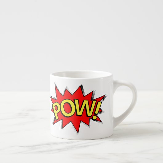 Tasse Expresso  POW ! - Superhero Comics Book Red/Yellow Bubble (Droite)