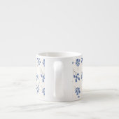 Tasse Expresso Pretty Elegant Blue Floral Pattern Monogram (Dos)