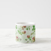 Tasse Expresso Pretty Vintage Floral Pattern Pink Roses (Devant)