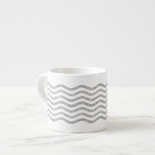 Tasse Expresso Pretty Waves argent + votre backgr, texte & idées
