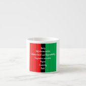 Tasse Expresso Principes de Kwanzaa Motif des rayures rouge noir (Devant)