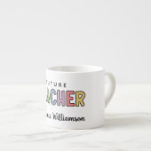 Tasse Expresso Professeur Futur Personnalisé Coloré Cute (Devant droit)