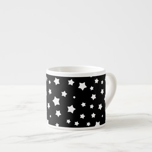 Tasse Expresso Profil sous convention astérisque noir et blanc (Devant droit)