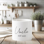 Tasse Expresso Promu à oncle EST 2025 | Cadeau minimaliste