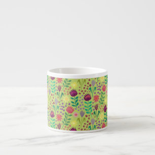 Tasse Expresso Protea Floral Block Imprimer Millefleur vert pâle