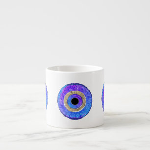 Tasse Expresso Protection de l'œil maléfique bleu