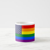 Tasse Expresso Rainbow LGBTQ American Pride Diversité Drapeau (Devant)