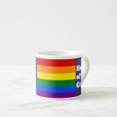Tasse Expresso Rainbow LGBTQ American Pride Diversité Drapeau (Devant droit)