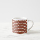 Tasse Expresso Rayure ondulée dessinée à la main | Sienne rouille (Droite)