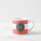 Tasse Expresso Rayures blanches de corail motif, monogramme de (Droite)