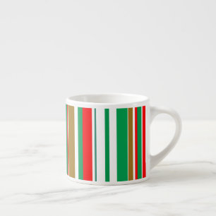 Tasse Expresso Rayures de la saison des fêtes de Noël moderne