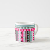 Tasse Expresso Rayures de l'amusement de la fille rose et verte (Devant droit)