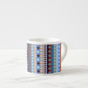Tasse Expresso Rayures du sud-ouest de zigzag aztèque bleu tribal
