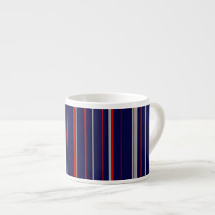Tasse Expresso Rayures fines, couleurs rouge, marine, gris