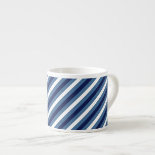 Tasse Expresso Rayures Nautiques Bleu Marine Bleu Fumé Blanc Impe