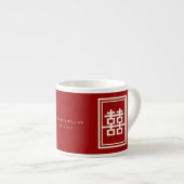 Tasse Expresso Rectangle double bonheur Mariage chinois classique (Devant droit)