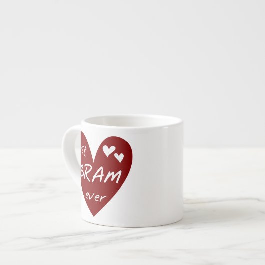 Tasse Expresso Red Heart Meilleur Cadeaux Gram Ever (Devant gauche)