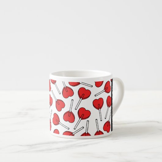 Tasse Expresso Red Lollipops, Heart Lollipops, Lolly, Your Name (Devant droit)