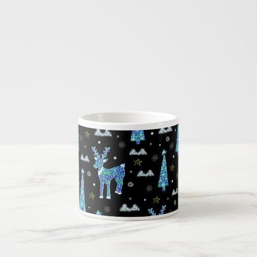Tasse Expresso Rennes, flocons de neige, motif de Noël (Devant)