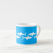 Tasse Expresso Requins sur la turquoise (Devant droit)