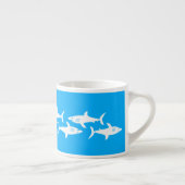Tasse Expresso Requins sur la turquoise (Droite)