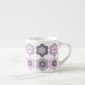Tasse Expresso Retro Bubble Flowers (Pink and Grey) Pattern (Droite)