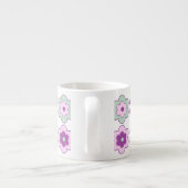 Tasse Expresso Retro Bubble Flowers (Purple and Green) Pattern (Dos)