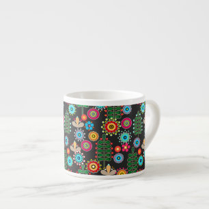 Tasse Expresso Rétro, Flower Patch