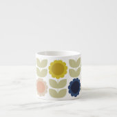Tasse Expresso Retro Groovy Summer Flowers Stems (Devant)