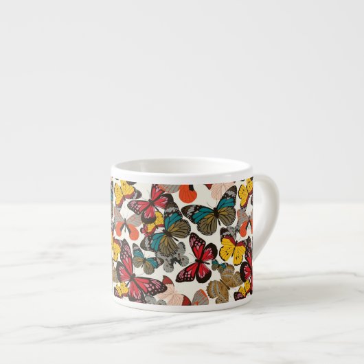 Tasse Expresso Rétro motif floral 2 (Devant droit)