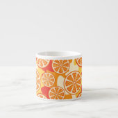 Tasse Expresso Rétro motif orange d'agrume (Devant)