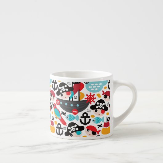 Tasse Expresso Rétro navigation d'illustration de pirates (Droite)
