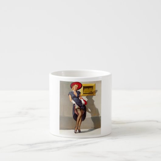 Tasse Expresso Retro Pin-Up Girl (Devant)