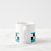 Tasse Expresso rétro-vérificateurs turquoises par répartition (Dos)