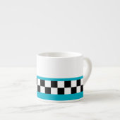 Tasse Expresso rétro-vérificateurs turquoises par répartition (Devant droit)