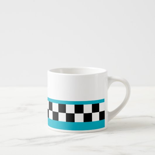 Tasse Expresso rétro-vérificateurs turquoises par répartition (Droite)