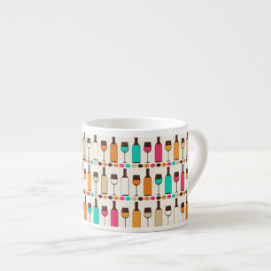 Tasse Expresso Rétros bouteilles et verres de vin