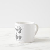 Tasse Expresso Rétros coeurs cardiaques d'anatomie de coeur (Devant droit)