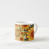 Tasse Expresso Rêve Floral, Art Fractal Moderne Abstrait Fleur (Devant droit)