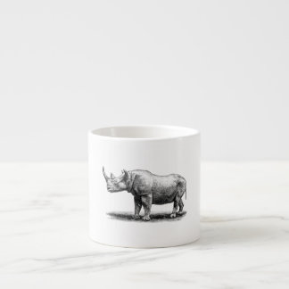 Tasse Expresso Rhinocéros vintages de rhinocéros d'illustration