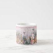 Tasse Expresso Rinder d'aquarelle rose, Snowman Joyeux Noël (Devant)