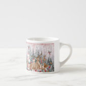 Tasse Expresso Rinder d'aquarelle rose, Snowman Joyeux Noël (Droite)