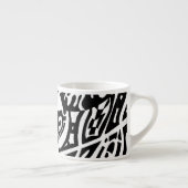Tasse Expresso "Robot Dreams" B&W Art Abstrait (Droite)