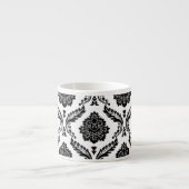 Tasse Expresso Rococo Damask Big Pattern Black on White (Devant)