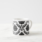 Tasse Expresso Rococo Damask Big Pattern Black on White (Devant droit)