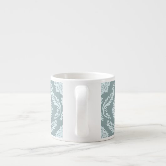 Tasse Expresso Rococo Damask Pattern Duck Egg Blue+Teal (Dos)