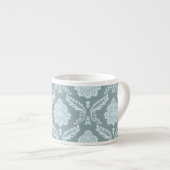 Tasse Expresso Rococo Damask Pattern Duck Egg Blue+Teal (Devant droit)