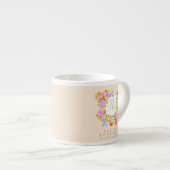 Tasse Expresso Romantisme Fleur Jardin Monogramme Beige (Devant droit)